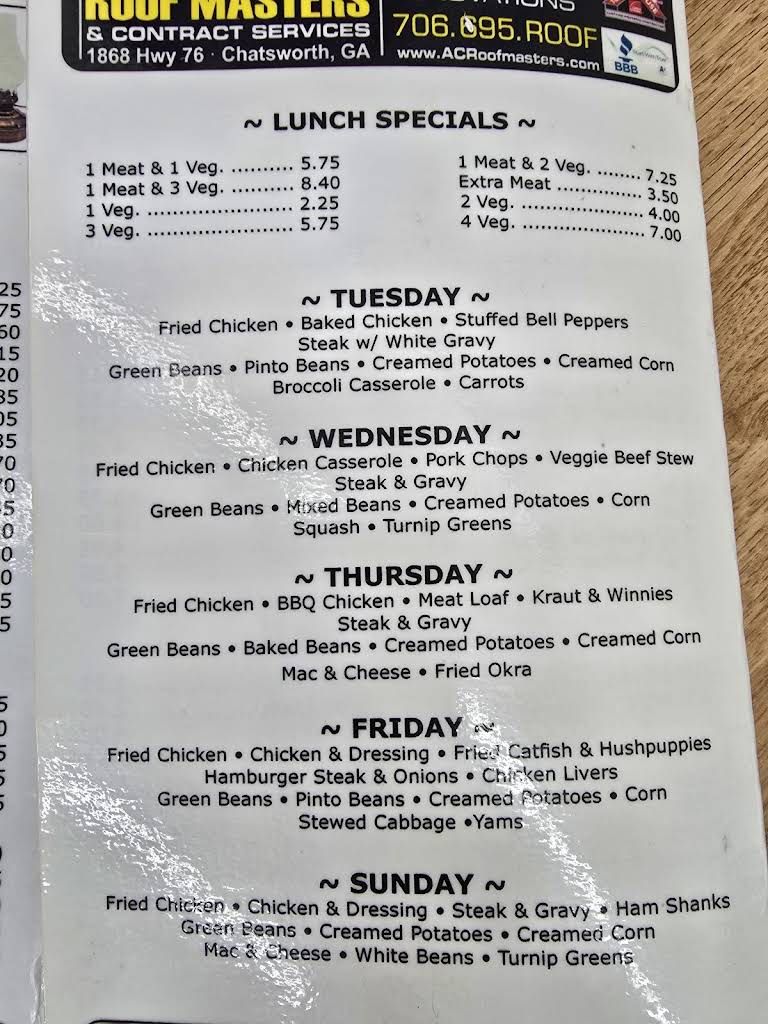 Pleasant Valley Family Restaurant Menu 2